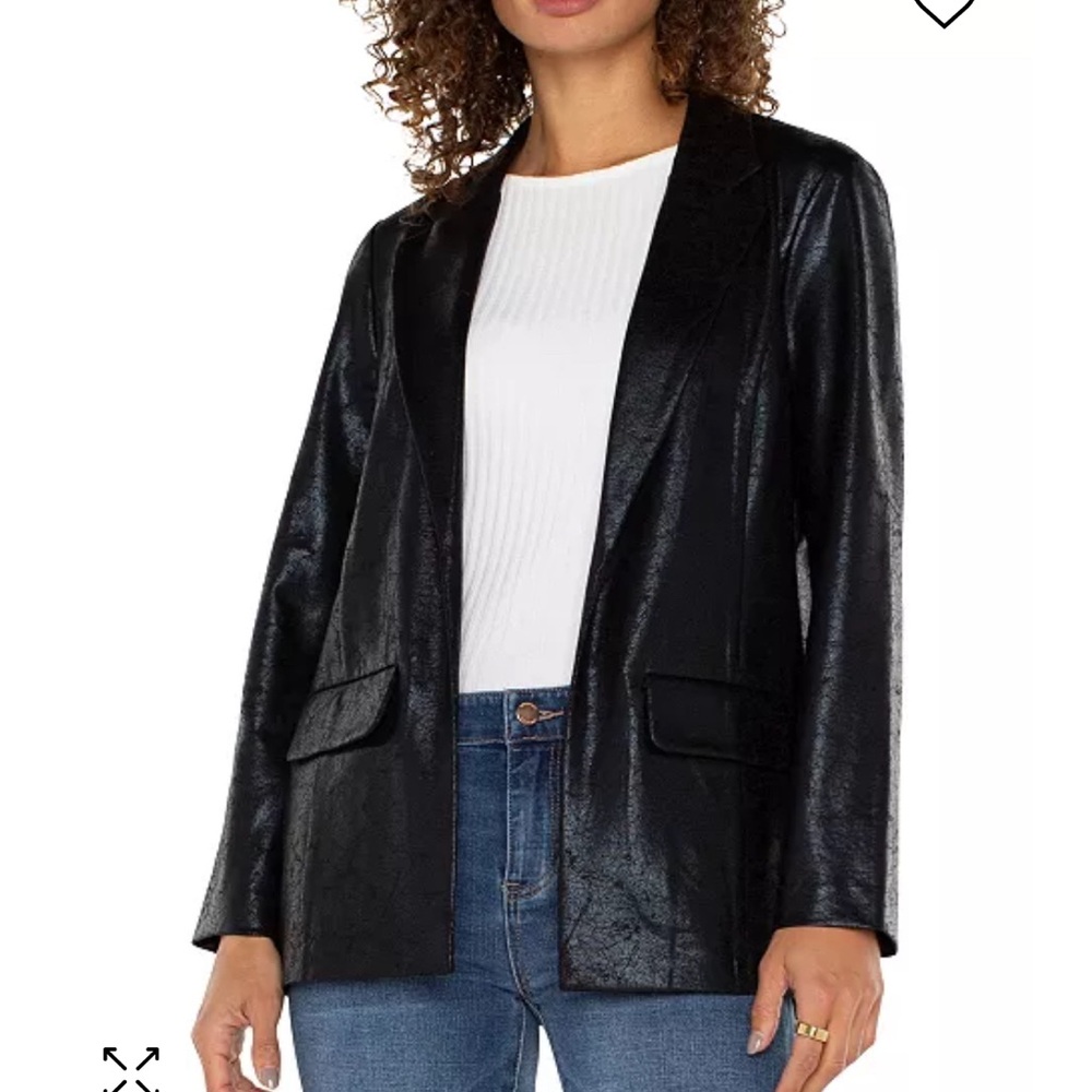 Liverpool Crackle Black Women's Blazer Jacket NWT size XS